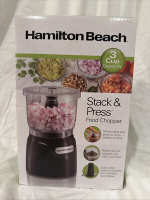 Hamilton 72850 Beach Stack & Press 3-Cup Chopper - Black