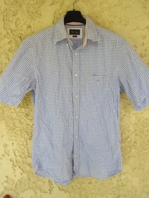 Chemise EDEN PARK regular bleu Vichy manches courtes M - Photo 1/4