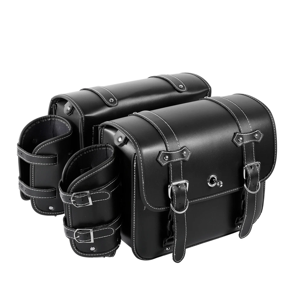 Motorcycle Side Bag with Cup Holder for Yamaha Virago XV700 XV750 XV920 XV1100 - Image 2 of 4