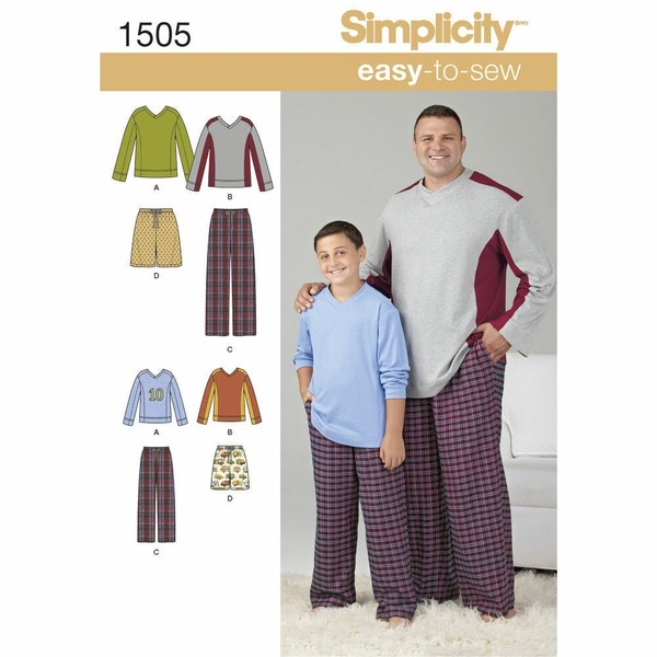 Simplicity 1505 NachtwäSche Schnittmuster Unisex Erwachsene Kinder XS-L XS-XL-image