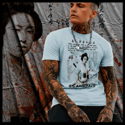 Samurai t-shirt Japanese Ronin kanji warrior Bushido code masterless Warrior tee