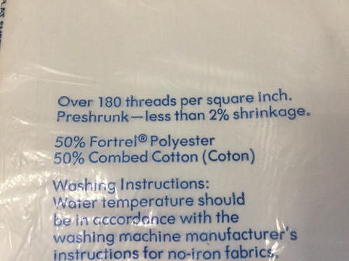 Burlington Percale Sheet Twin Size Flat White Vintage Made In The USA - Picture 5 of 7