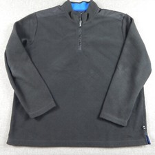 Tommy Bahama Sweater Mens XXL Black Quarter- Zip Pullover Long Sleeve Fleece 2XL