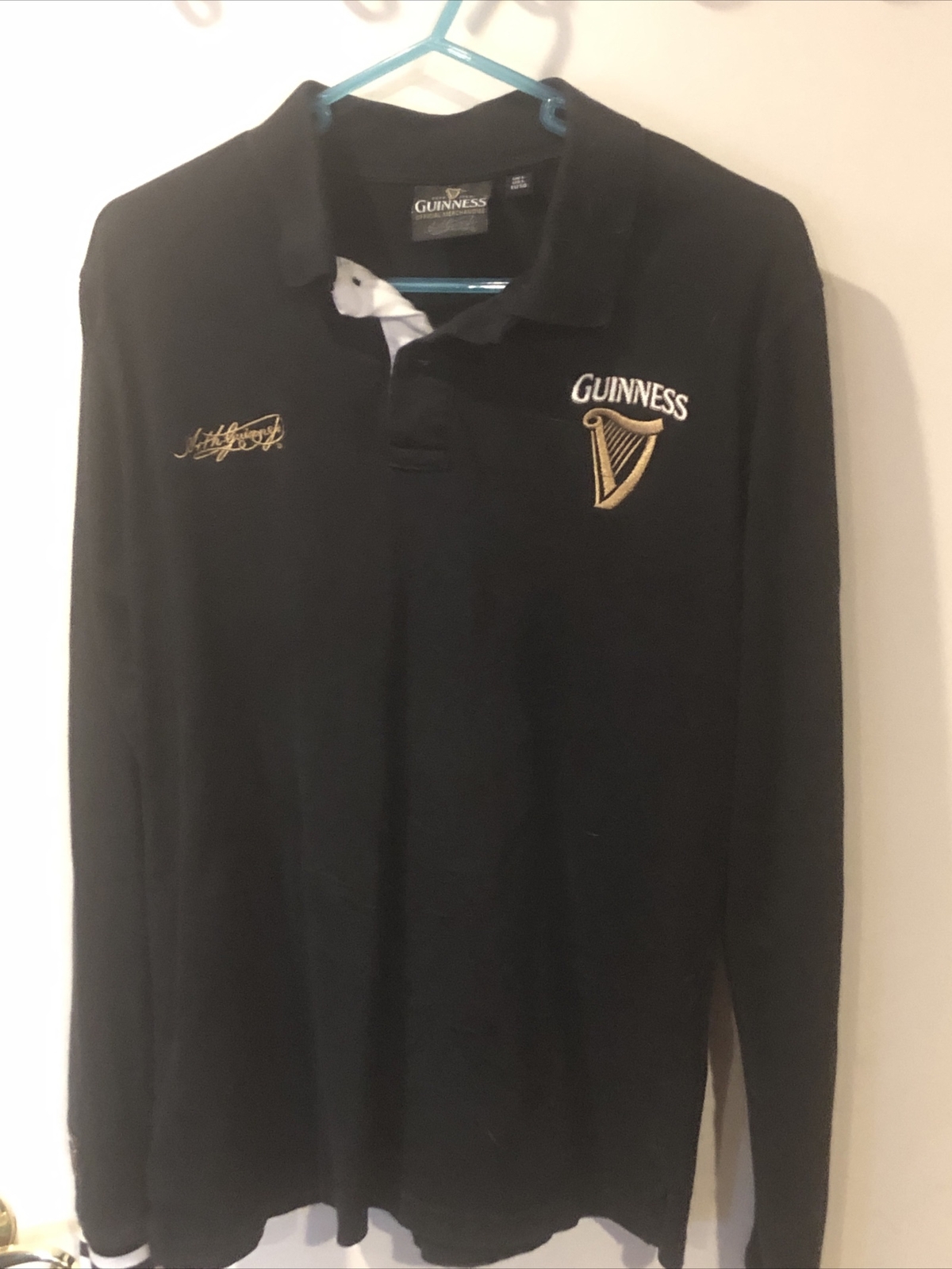 Rugby Shirt Guinness Beer Long Sleeve Polo Shirt Men’… Gem