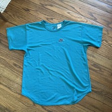 VTG Nike Mens Medium Blue Green Fit Crewneck SS Athletic T Shirt Made in USA