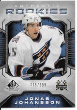 2006-07 SP Game Used JONAS JOHANSSON rookie card #160