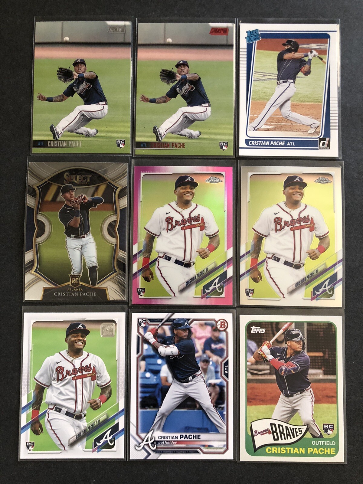 Cristian Pache 2021 Topps Chrome Pink Refractor Stadium Club Red 9Total
