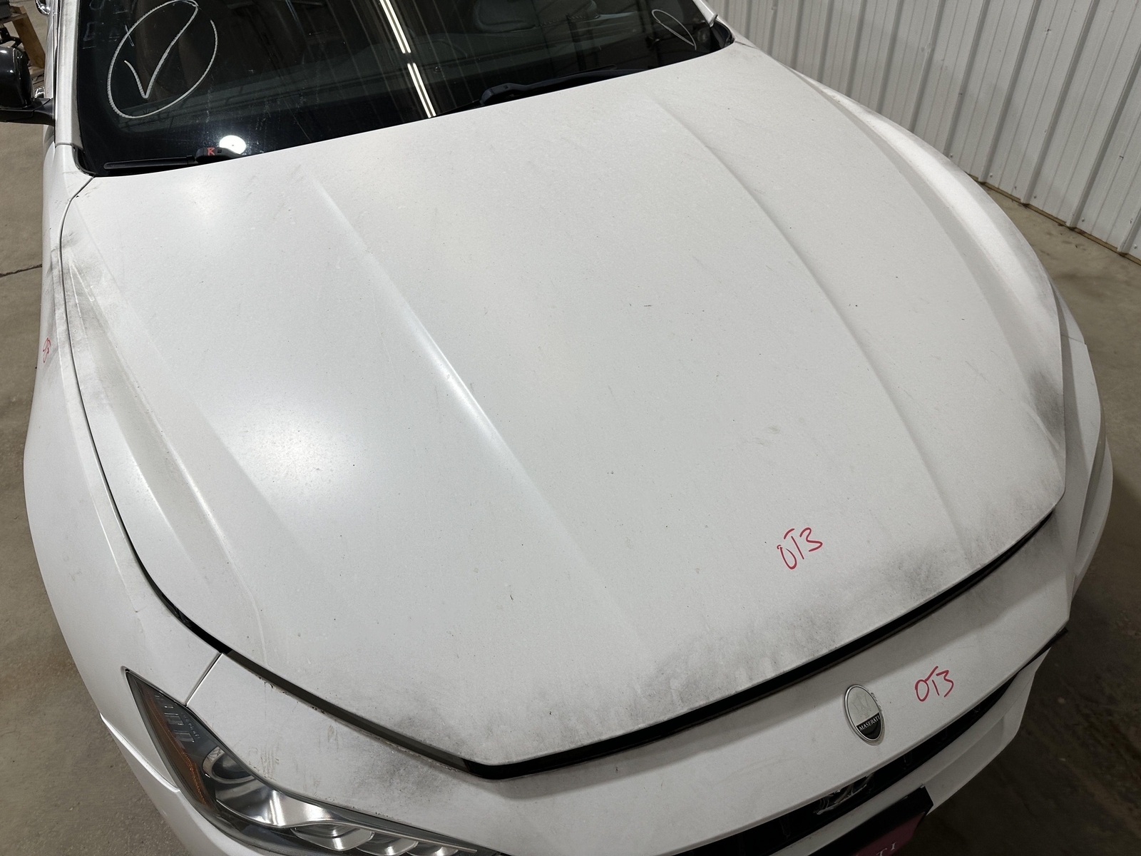 15 MASERATI GHIBLI FRONT HOOD BONNET W/ HINGES BIANCO WHITE 268