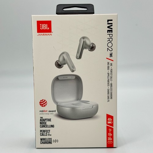 NEW JBL Live Pro 2 Noise-Canceling TWS Wireless In-Ear Headphones Earbuds Silver