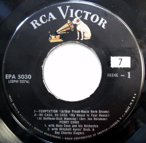 PERRY COMO 45 EP Temptation / Because RARE GOLD STANDARD PRESS Pop t719 - Picture 3 of 4