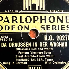 Richard Tauber – Drunt in der Lobau/Da draussen in Der Wacau - Parlophone Record