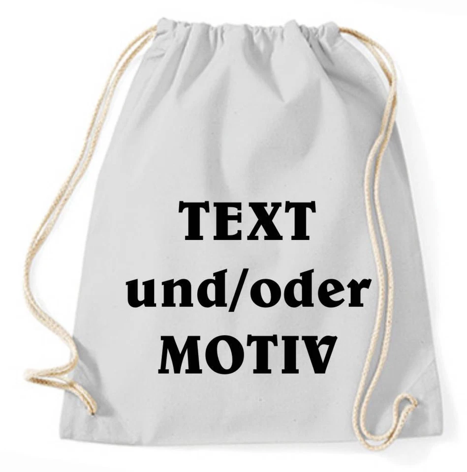 Gymsack aus Baumwolle personalisiert mit Wunschtext - Bild 2 von 4