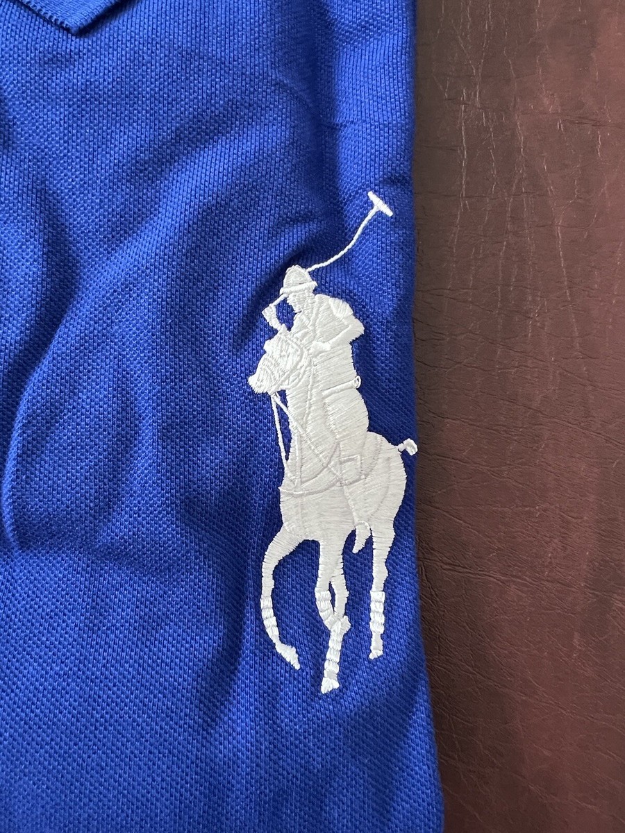 POLO RALPH LAUREN Big Pony Mesh Polo Shirt Mens Long Sleeve COBALT Size 3XB  NWT