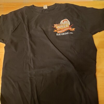 Mikes Diner Elk Grove CA Route 66  Black short sleeve T Shirt L Large NWOT