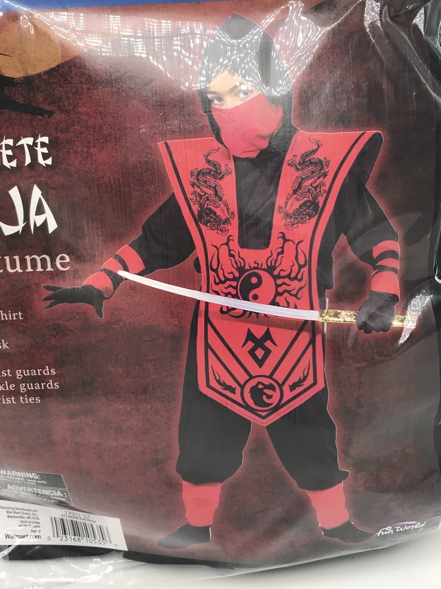 Halloween Costume Boy's Complete Ninja Red Large (10-12) | eBay