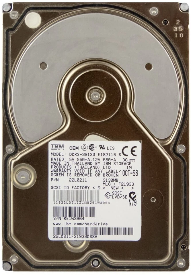 Ibm Ultra.9Es 22L0211 9.1Gb 7200Rpm Ultra Wide Scsi 68-Pin Ddrs-39130 3.5" - Image 2 of 3