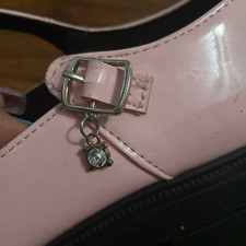 Womens Pink Patent Leather Platform Mary Jane...