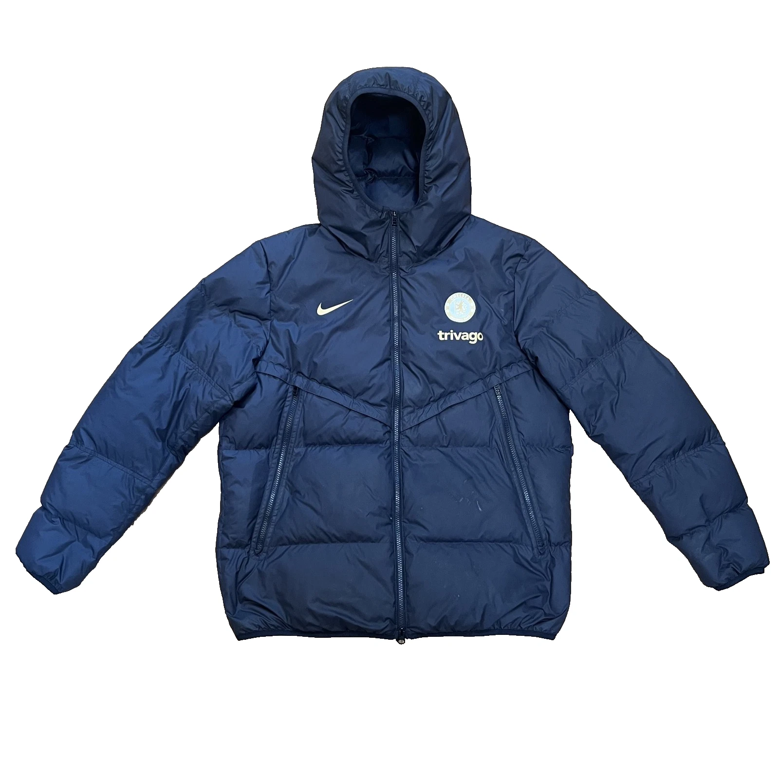 Nike Chelsea FC Player Issue Puffer Jacket Coat Men’s Large STORM FIT Blue