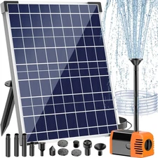 Solar Pond Pump, 25W Solar Water Pump with 410GPH Adjustable Flow, Solar Foun...