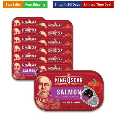 Salmon in Olive Oil, Mediterranean Style, 4.05-Ounce Cans Pack of 12, Packagi...