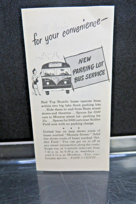 Vintage Pre Chicago Transit Authority (CTA) Red Top Shuttle Bus Brochure 1920's