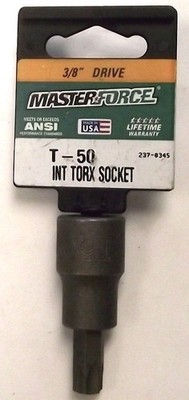 Masterforce MF58914 3/8'' Drive T50 Internal Torx Socket USA