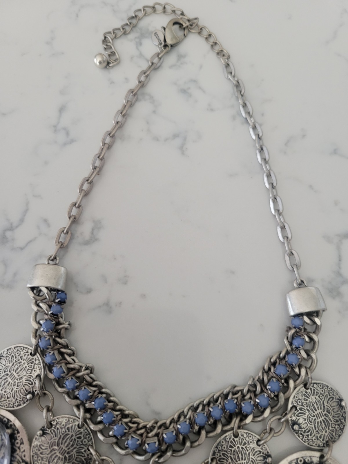 Chico's Silvertone Bold Statement Necklace EUC - image 3