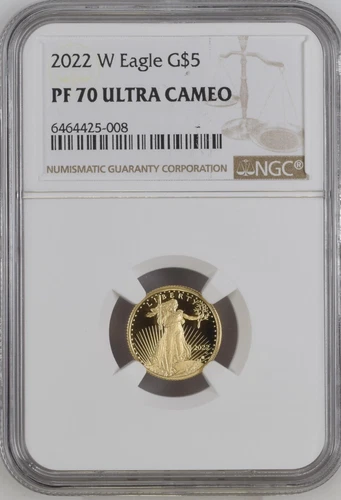 2022-W American Gold Eagle Proof 1/10 oz $5 NGC PF 70 ULTRA CAMEO First Releases