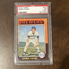 1975 Topps MINI #223 Robin Yount ROOKIE RC PSA 7 (OC) Graded Baseball Card MLB
