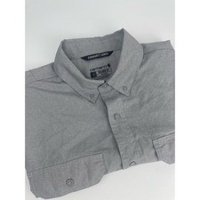 Carhartt Force Work Shirt Men s L Vented Button Up Gray Short Sleeve