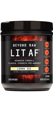 BEYOND RAW LIT Advanced Pre-Workout Formula, Lemon Ice, for Energy, Focus,