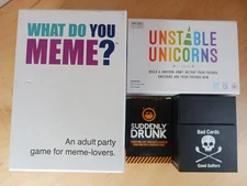 Lot of 4 Tabletop Card Party Games for Adults