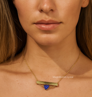 Aquamarine Heart Pendant 18K Gold Necklace March Birthstone Jewelry Energy Gifts