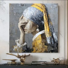 Leinwand Bild Frauen Porträt Kunst Wanddeko Kunstdruck Gemälde Wandbilder 8609