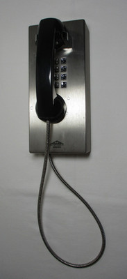 Allen Tel Products Vandal Resistant Single Line Stainless Steel Wall Mount Phone