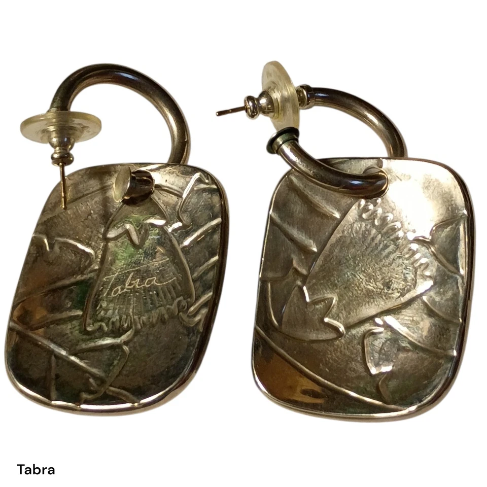 Atractivos pendientes cuadrados de aro de amatista de plata de ley Tabra retirados Foto 2 de 4