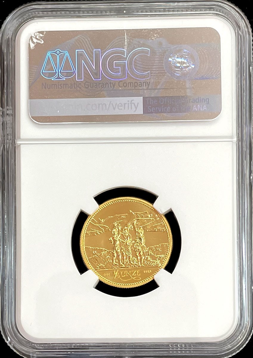 1986+M GOLD SWITZERLAND 1/4 OZ ETERNAL PACT HELVETIA COIN NGC MINT