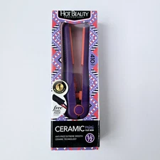 Hot Beauty Professional Ceramic Mini Flat Iron 1/2" Anti-Frizz Travel Size NIB