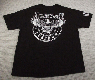 Allegiance Freedom Shirt Mens XL Black Eagle Flag Graphic Patriotic Made USA