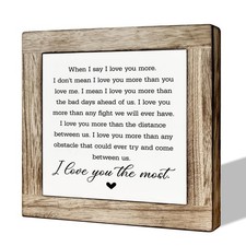 Love Wood Sign, Sentimental Quote Wooden Block Signs, Rustic Tabletop Decor, ...