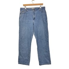 Lee Jeans Womens 16 Medium Relaxed Straight Leg Light Wash Denim