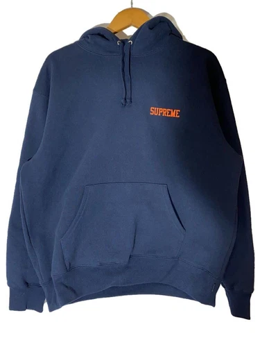 Felpa Supreme con cappuccio 24AW On God M velluto a coste blu navy usata