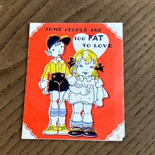 Vintage 1940s Valentine Card Humorous Children Illustration Made in USA Ephemera
