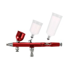Dual-Action Airbrush Spray Gun Gravity Feed Airbrush Kit with 7cc 20cc 40cc 0...
