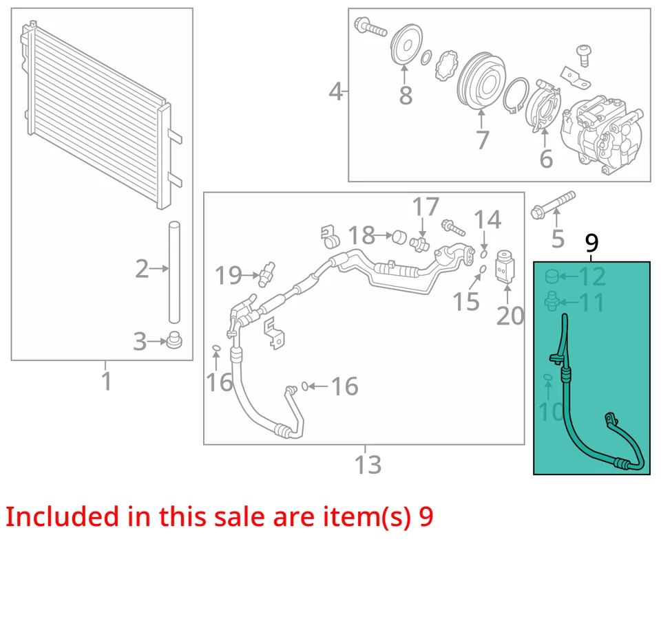 Manguera de descarga de aire acondicionado 1,8 L OE 977623x100 para HYUNDAI ELANTRA 2011-2013 Foto 4 de 4