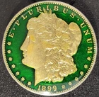 1899 O New Orleans Mint Silver Morgan Dollar Colorized & Acrylic Coated 28.4g