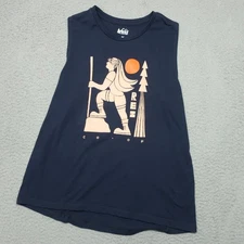 REI CO-OP Active Pursuits Tank Top Womens Size Medium Blue Graphic Sleeveless