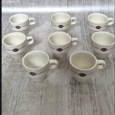Lot 8 tasses expresso Cafés Richard céramique bistrot ACF Italie vintage Rare - Photo 1/4