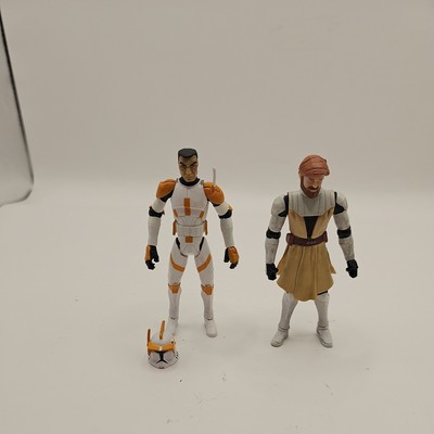 2008 Star Wars Clone Wars 3.75'' Commander Cody + Obi-Wan Kenobi Actionfigur