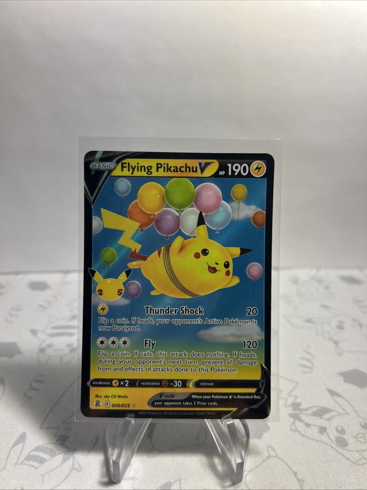 FLYING PIKACHU V 006/025 Celebrations 25th Anniversary Pokemon Card Near Mint